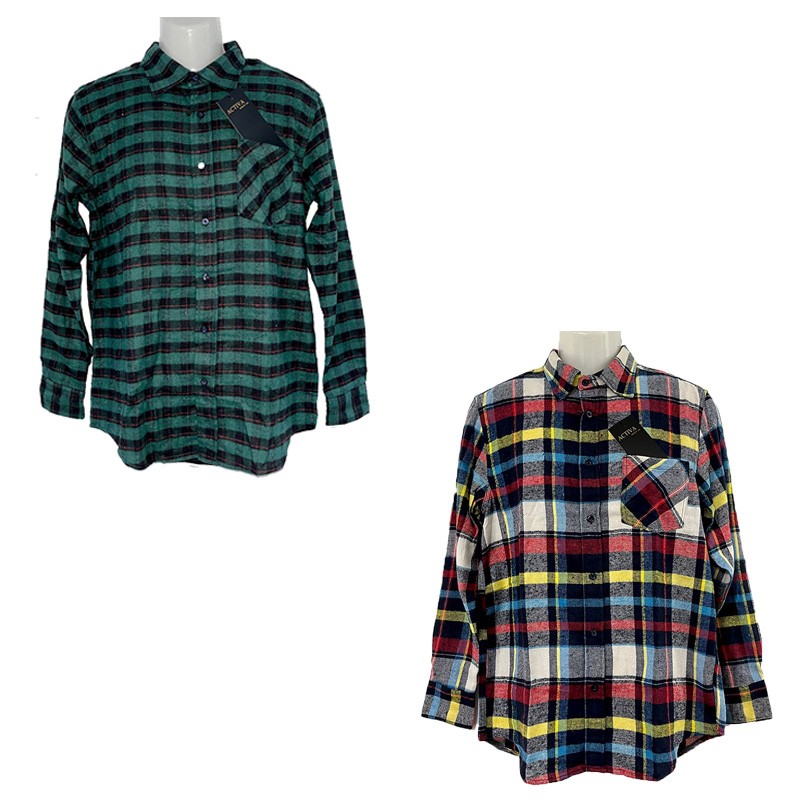 Closeout Camisas casuales a cuadros de manga larga de forro polar para hombre para la temporada de invierno