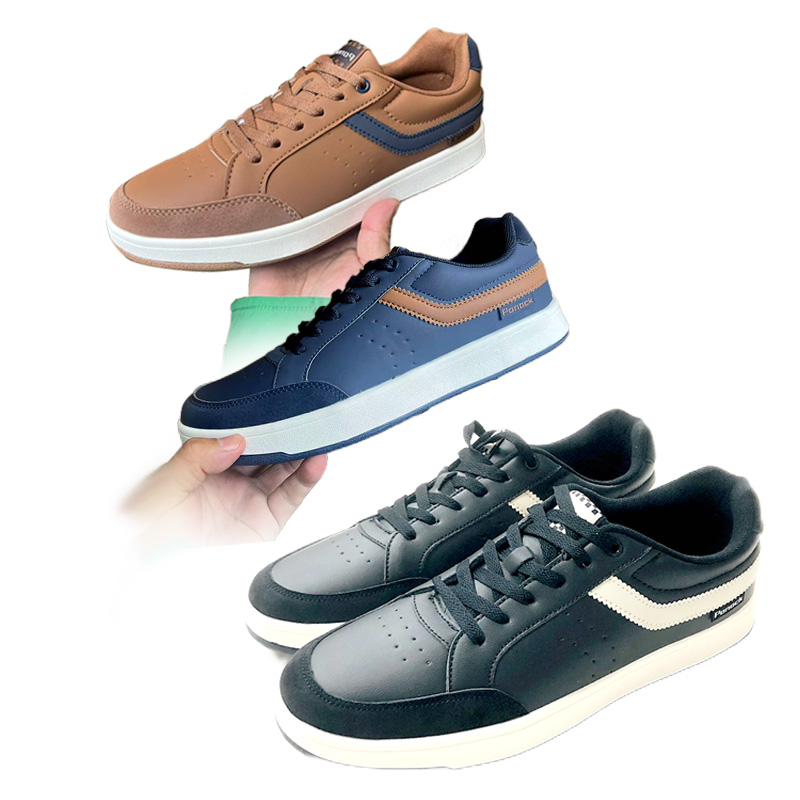 Liquidation Stock Mens PU Fashion Comfortable Casual Walking Flat Soled Shoes