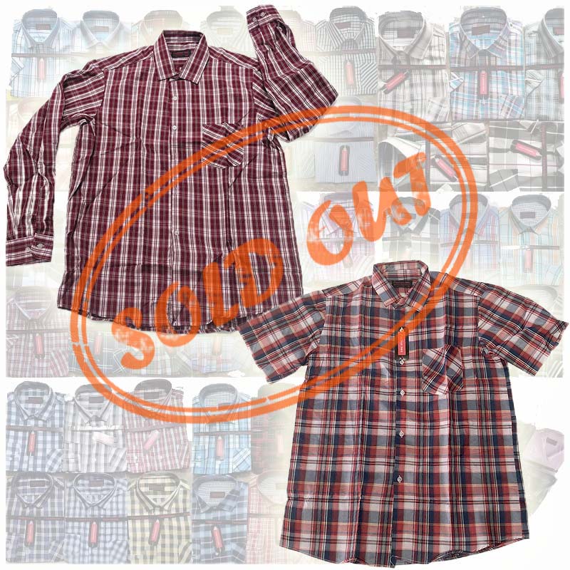 Ropa Overstock para hombre Tamaño asiático de algodón Poliéster check Camisas de mangas largas a cuadros