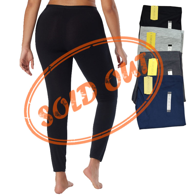 Excedente stock damas cómodas leggings de yoga de algodón elástico pantalones deportivos