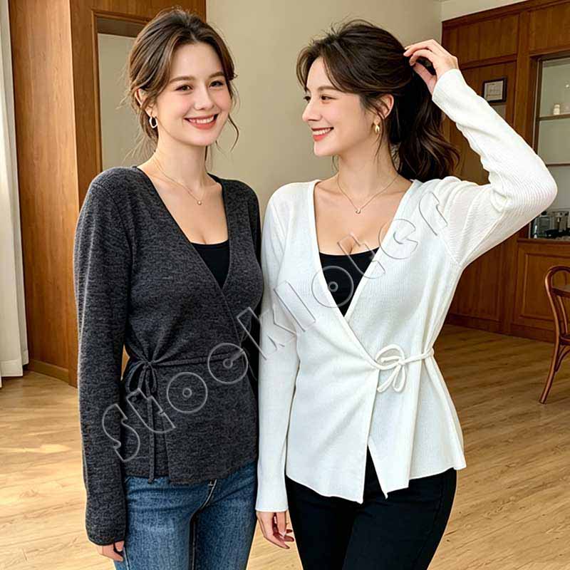 Liquidation Stock Ladies V-neck Sweater